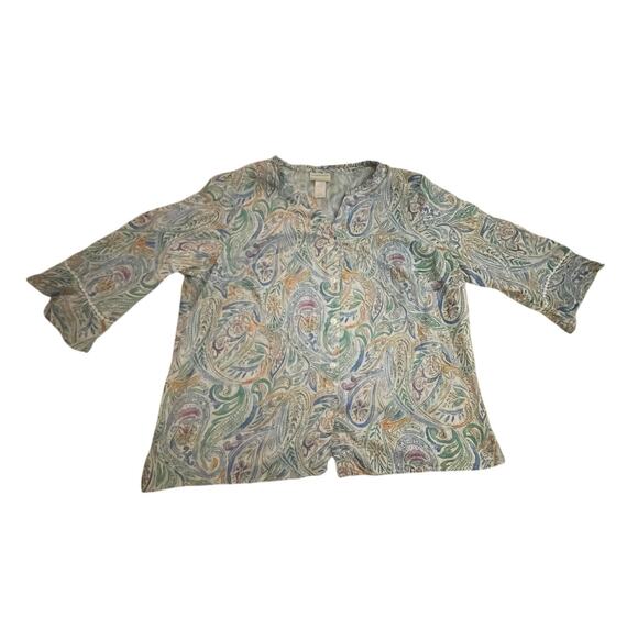 Alfred Dunner - WOMAN 2X Top - Boho Western Paisley - Lightweight - EUC - Picture 1 of 9